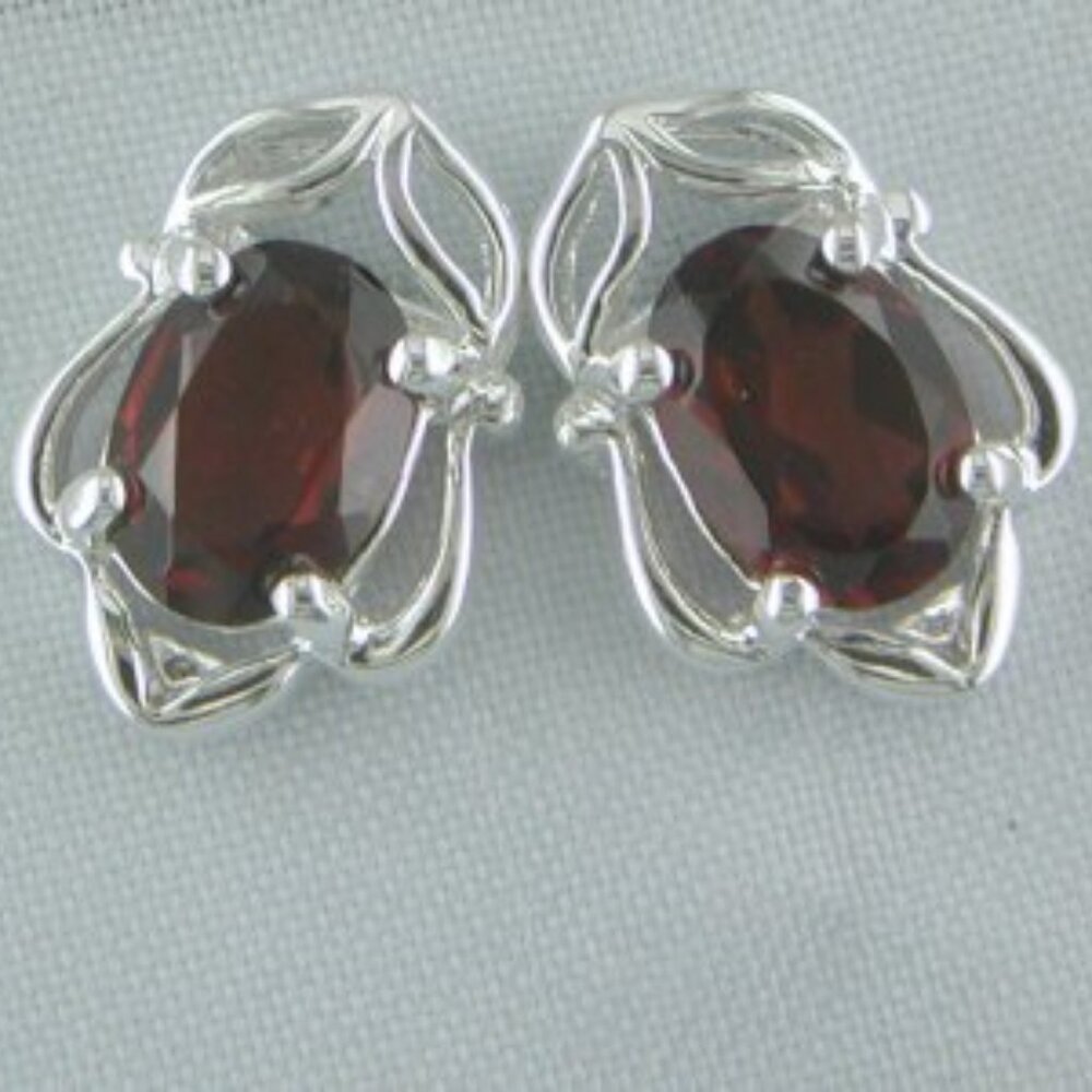 2.00 Carat Garnet Earrings in Sterling Silver